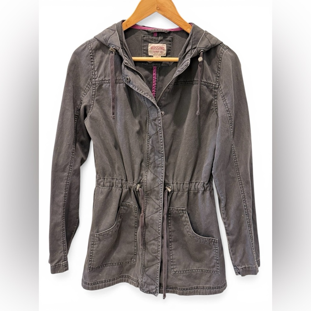 Mossimo Supply Co Hooded Utility Jacket – Gray Cotton Anorak – Size S
